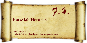 Fosztó Henrik névjegykártya