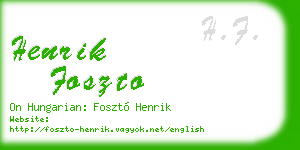 henrik foszto business card