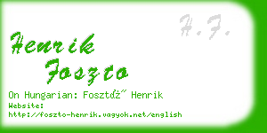 henrik foszto business card